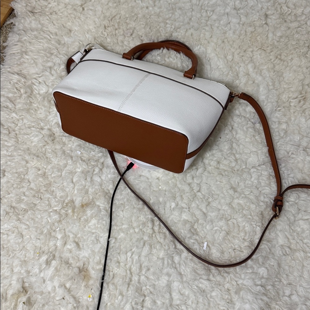 Anne Klein White and Brown Satchel - Picture 3 of 7